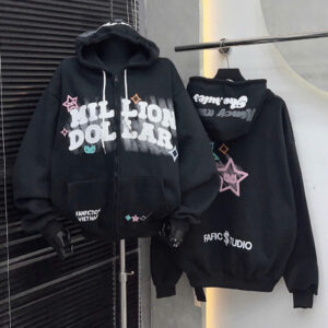 Áo Hoodie Zip Nam Nữ Form Rộng MILLION DOLLAR – Nỉ Dày In 3D Ngôi Sao – 7 Musketeers